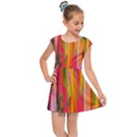 Background Abstract Colorful Kids  Cap Sleeve Dress