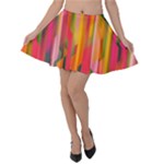 Background Abstract Colorful Velvet Skater Skirt
