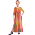 Background Abstract Colorful Kids  Quarter Sleeve Maxi Dress