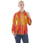 Background Abstract Colorful Women s Long Sleeve Pocket Shirt