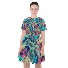 Leaves Tropical Picture Plant Sailor Dress by Simbadda