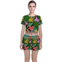 Tropical leaves                  Crop Top and Shorts Co-Ord Set View1