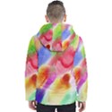 Colorful watercolors                    Men s Hooded Puffer Jacket View2