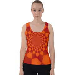 Fractal Artwork Abstract Background Orange Velvet Tank Top by Sudhe