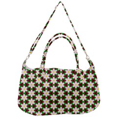 Pattern Flowers White Green Removal Strap Handbag by HermanTelo