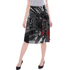 Abstract Artwork Art Fractal Midi Beach Skirt by Sudhe