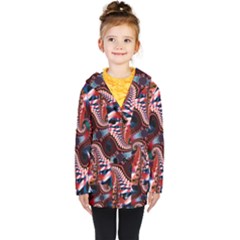 Abstract Fractal Artwork Colorful Art Kids  Double Breasted Button Coat by Sudhe