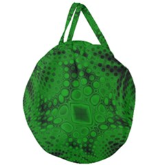 Background Texture Design Geometric Green Black Giant Round Zipper Tote by Sudhe