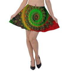 Abstract Fractal Pattern Artwork Art Velvet Skater Skirt by Sudhe