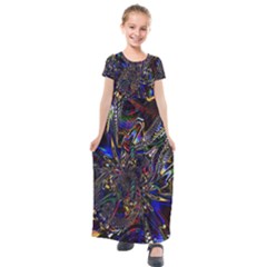 Art Design Colors Fantasy Abstract Kids  Short Sleeve Maxi Dress by Sudhe