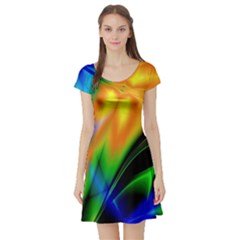 Color Concept Design Colorful Color Short Sleeve Skater Dress