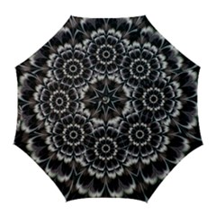 Abstract Digital Art Artwork Black White Golf Umbrellas by Pakrebo