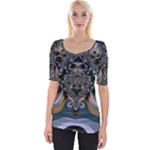 Fractal Art Artwork Design Wide Neckline Tee