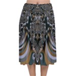 Fractal Art Artwork Design Velvet Flared Midi Skirt