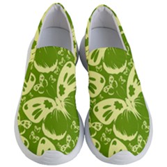 Butterflies Pattern Background Green Decoration Repeating Style Sketch Women s Lightweight Slip Ons by fashionpod