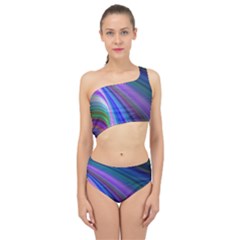 Background Abstract Curves Spliced Up Two Piece Swimsuit by Bajindul