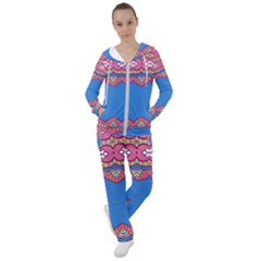 Shapes On A Blue Background                    Women s Tracksuit by LalyLauraFLM