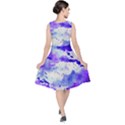 Watercolor Splatter Purple V-Neck Midi Sleeveless Dress  View2