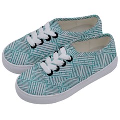 Wood Texture Diagonal Pastel Blue Kids  Classic Low Top Sneakers by Mariart