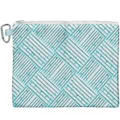 Wood Texture Diagonal Pastel Blue Canvas Cosmetic Bag (xxxl)