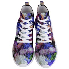Blue White Purple Mixed Flowers Men s Lightweight High Top Sneakers by bloomingvinedesign