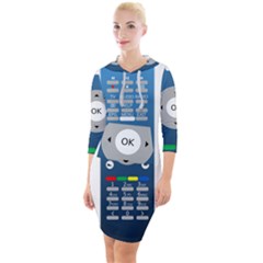 Remote Control Receiver Vcr Control Quarter Sleeve Hood Bodycon Dress by Wegoenart