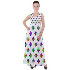 Rainbow Lattice Empire Waist Velour Maxi Dress