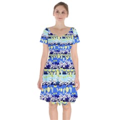 Lemonade Pattern Short Sleeve Bardot Dress by bloomingvinedesign