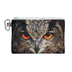 Owl Bird Eyes Eagle Owl Birds Canvas Cosmetic Bag (large) by Wegoenart