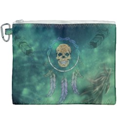 Dreamcatcher With Skull Canvas Cosmetic Bag (xxxl) by FantasyWorld7
