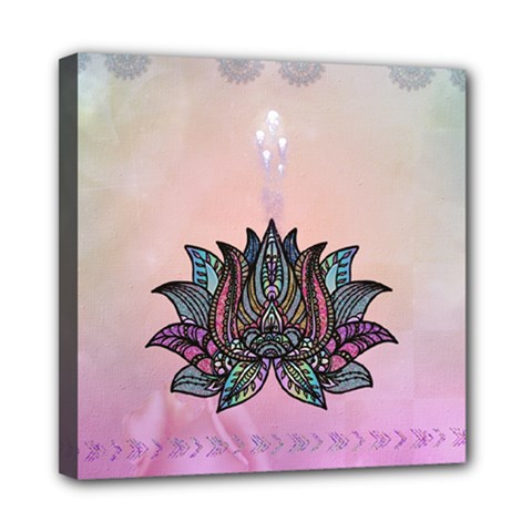 Abstract Decorative Floral Design, Mandala Mini Canvas 8  X 8  (stretched) by FantasyWorld7