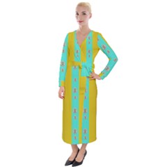 Colors And Flowers Velvet Maxi Wrap Dress by pepitasart