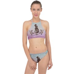 Abstract Decorative Floral Design, Mandala Racer Front Bikini Set by FantasyWorld7