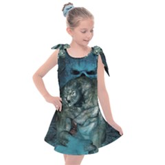 Aweome Troll With Skulls In The Night Kids  Tie Up Tunic Dress by FantasyWorld7