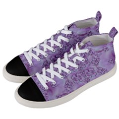 Baroque Fantasy Flowers Ornate Festive Men s Mid-top Canvas Sneakers by pepitasart