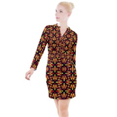 Abp Rby 9 Button Long Sleeve Dress by ArtworkByPatrick