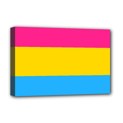 Pansexual Pride Flag Deluxe Canvas 18  X 12  (stretched) by lgbtnation