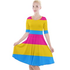 Pansexual Pride Flag Quarter Sleeve A-line Dress by lgbtnation