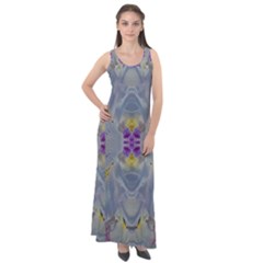 We Are Flower People In Bloom Sleeveless Velour Maxi Dress by pepitasart
