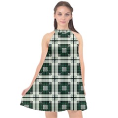 Pattern Design Texture Fashion Halter Neckline Chiffon Dress  by Pakrebo