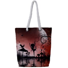 Little Fairy Dancing In The Night Full Print Rope Handle Tote (small) by FantasyWorld7