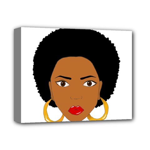 African American Woman With ?urly Hair Deluxe Canvas 14  X 11  (stretched) by bumblebamboo