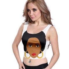 African American Woman With ?urly Hair Crop Top by bumblebamboo