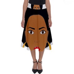African American Woman With ?urly Hair Perfect Length Midi Skirt by bumblebamboo