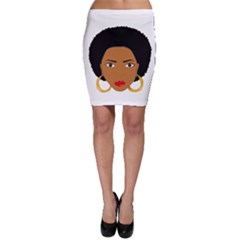 African American Woman With ?urly Hair Bodycon Skirt by bumblebamboo