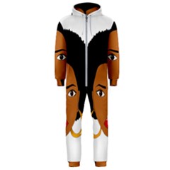 African American Woman With ?urly Hair Hooded Jumpsuit (men)  by bumblebamboo