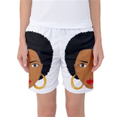 African American Woman With ?urly Hair Women s Basketball Shorts by bumblebamboo