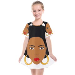African American Woman With ?urly Hair Kids  Smock Dress by bumblebamboo