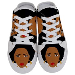 African American Woman With ?urly Hair Half Slippers by bumblebamboo