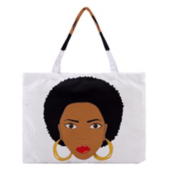 African American Woman With ?urly Hair Medium Tote Bag by bumblebamboo